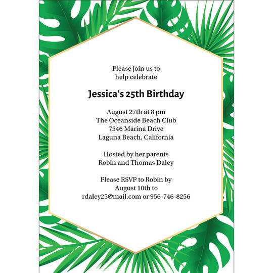 Tropical Leaves Shower Invitations